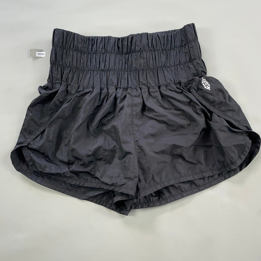 FP Movement Free People The Way Home High Rise Smocked Running Shorts Black S
